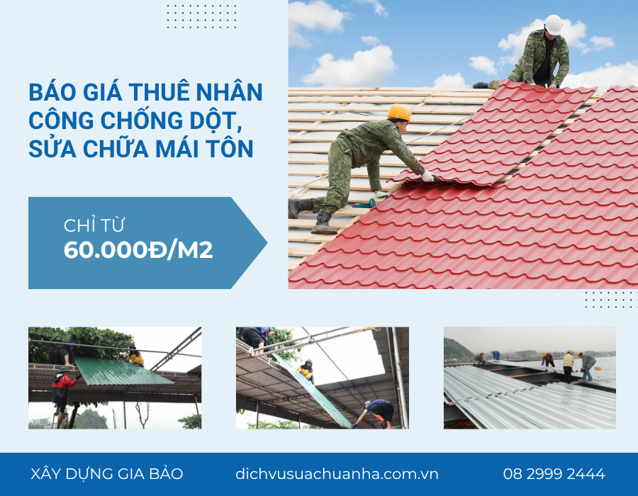 Bảng giá thuê nhân công sửa chữa mái tôn tại Quận 1