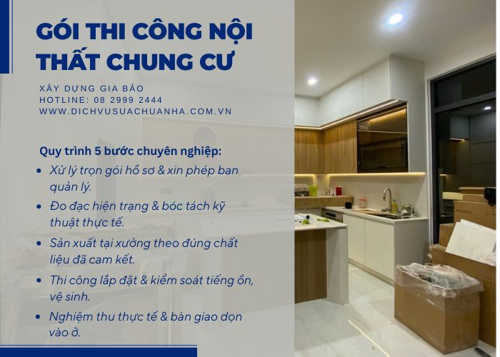 Gói dịch vụ thi công nội thất chung cư giá rẻ tại Quận 10