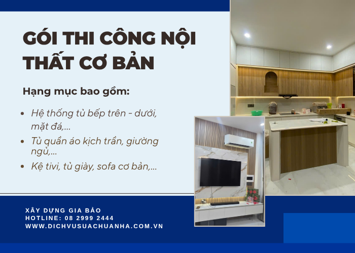 Thi công nội thất cơ bản tại Quận 7 - Xây dựng Gia Bảo
