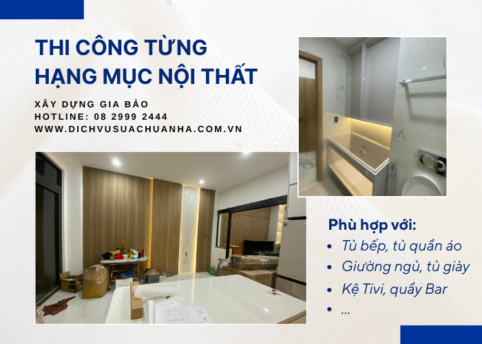 Thi công nội thất theo từng hạng mục riêng biệt tại Quận 4